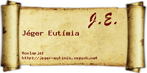 Jéger Eutímia névjegykártya